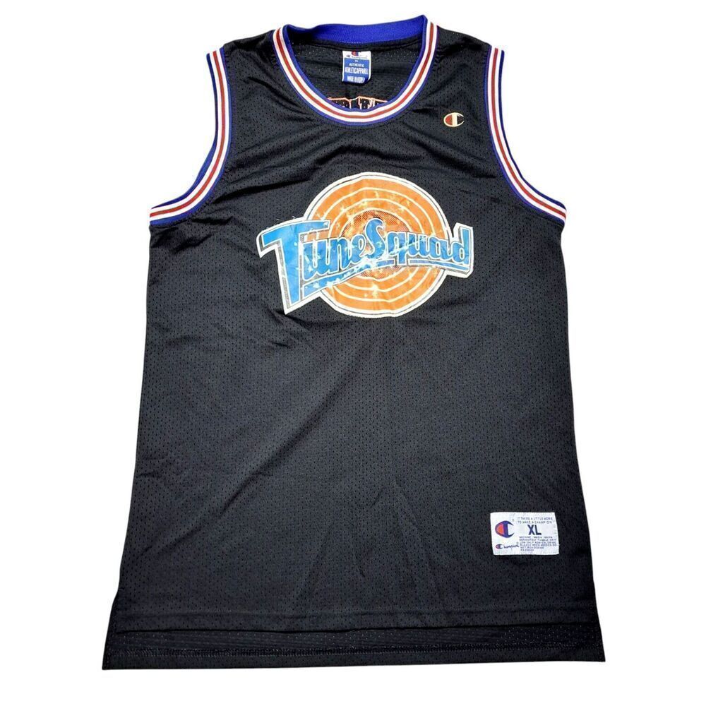 Vintage Champion Men's Basketball Jersey XL Blue Tune Squad Bugs Bunny #1